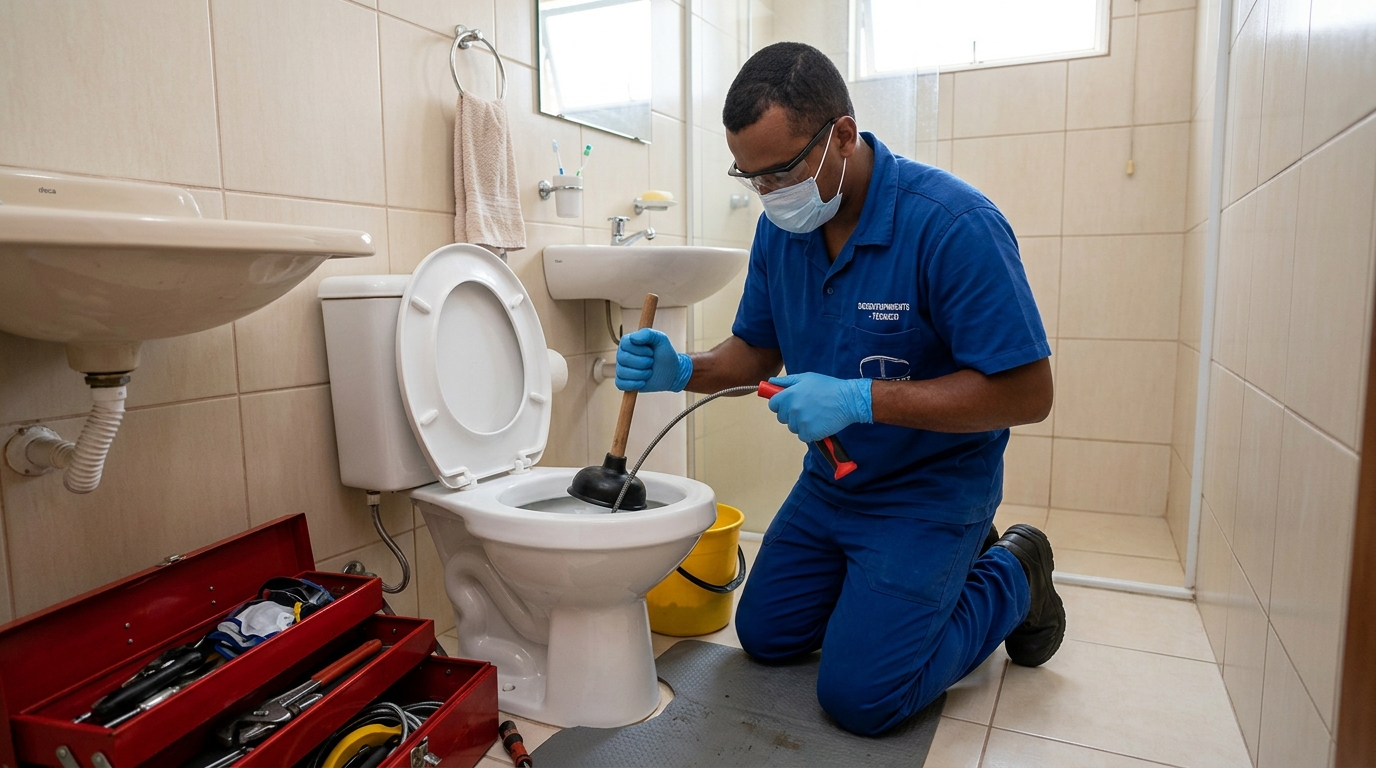 Desentupimento de vaso profissional em Indaiatuba-SP