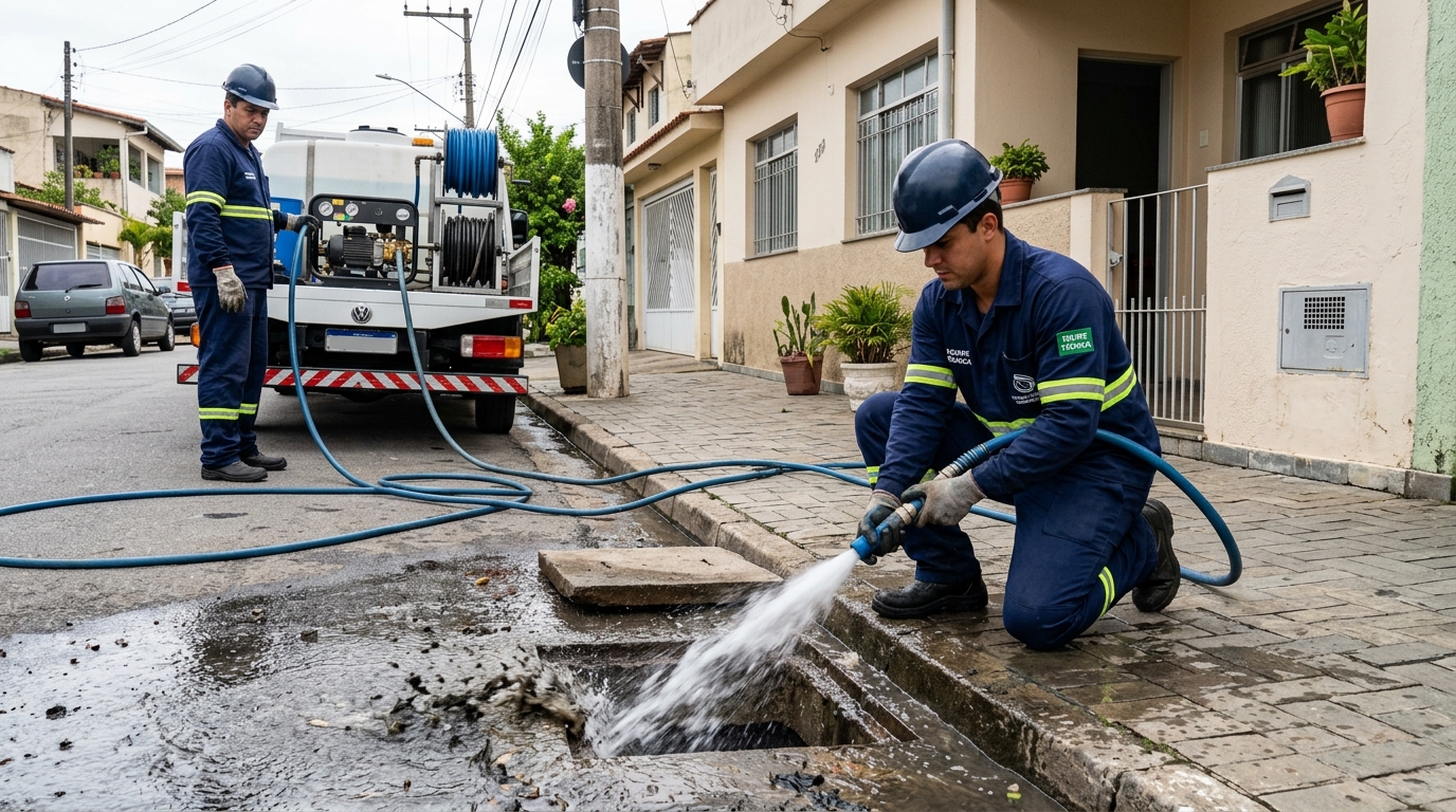 Hidrojateamento de redes hidráulicas em Indaiatuba-SP