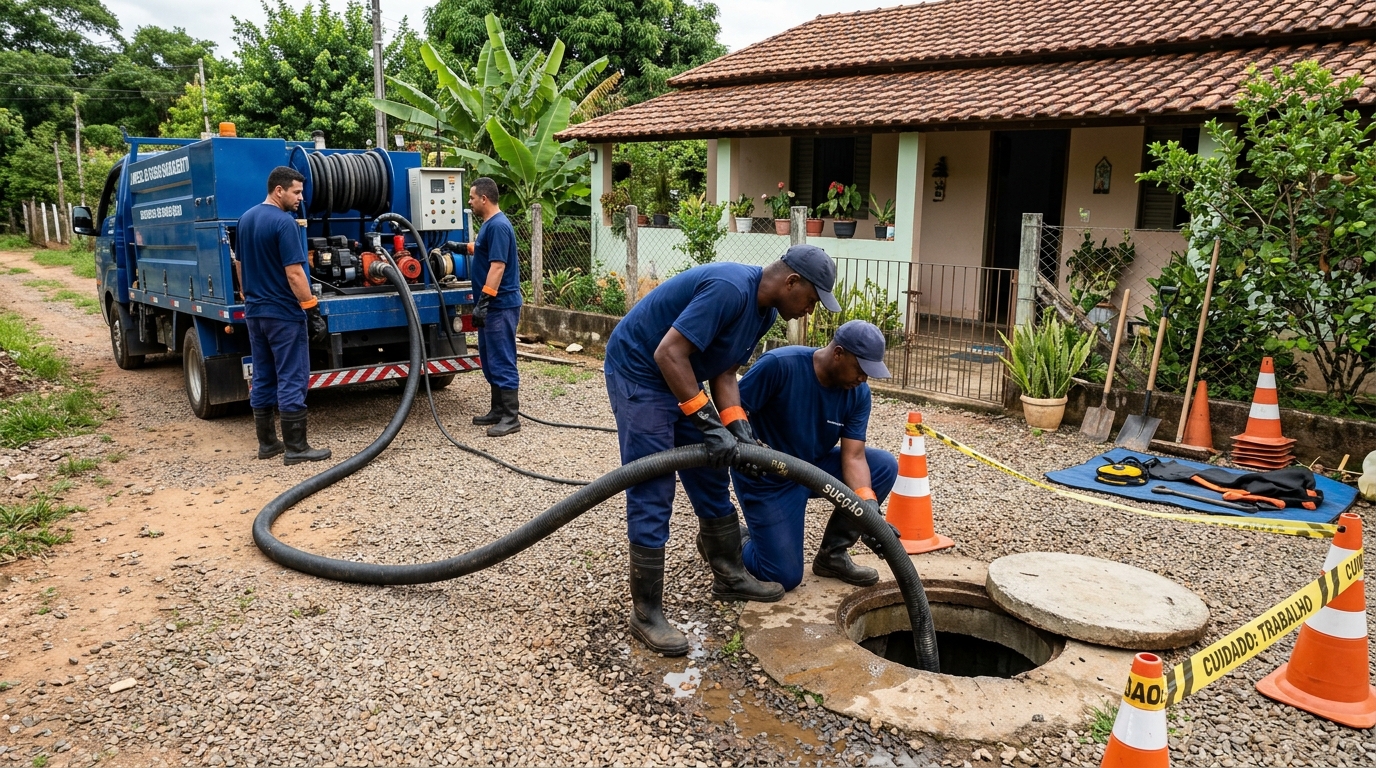 Equipe de desentupimento de fossa em Indaiatuba-SP